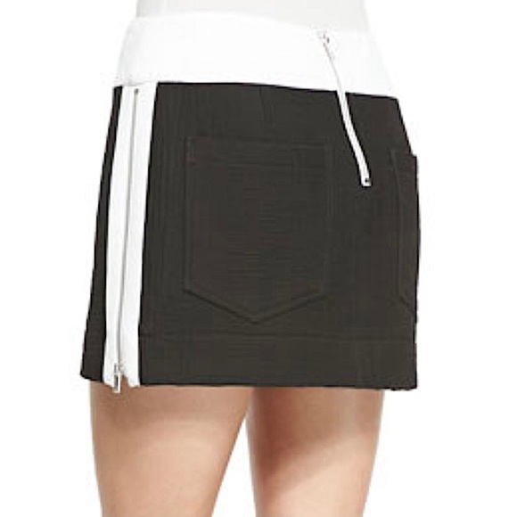 𝅺HELMUT Lange Rafter Side Zip Miniskirt in Black and White Size 10 - Picture 2 of 13